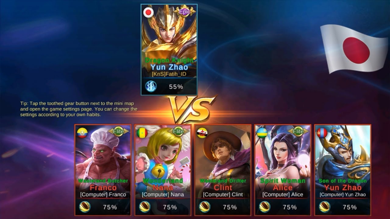 1vs5 , 70 KILL - MOBILE LEGENDS - Custom Mode