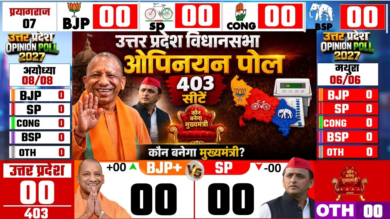 UP Assembly Opinion Poll 2027 | 403 Seats, 75 Districts | Who Will Be the Next CM of Uttar Pradesh?