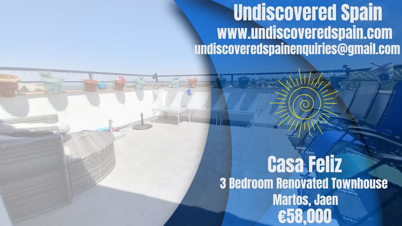 Casa Feliz - €58,000. Renovated 3 Bedroom Townhouse with roof terrace for Sale in Martos, Jaen.