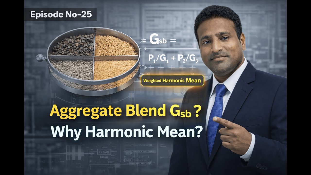 MS-2 Chapter 5 Epi No-25 Aggregate Blend Gsb Calculation 🔍 | Weighted Harmonic Mean Explained
