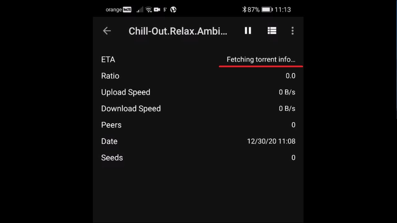 Как исправить ошибку, из-за которой приложение uTorrent для Android зависло на этапе получения ин...