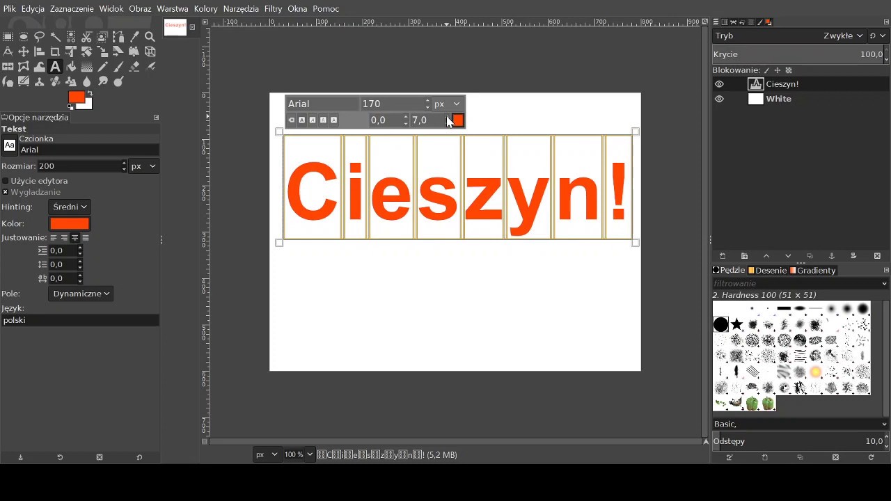 Gimp 20 Napisy - Cień