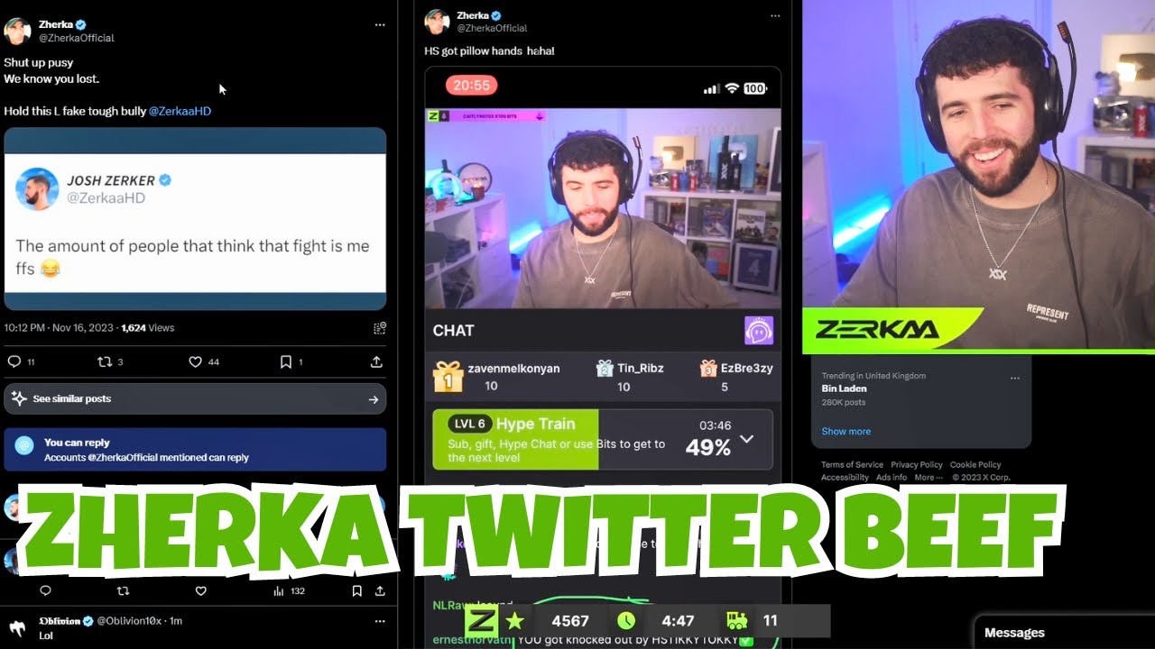 ZERKAA Reacts to *ZHERKA* Trying to DISS Him on Twitter
