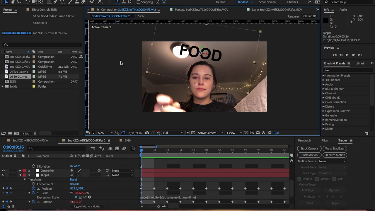 Signs Over Head - After Effects