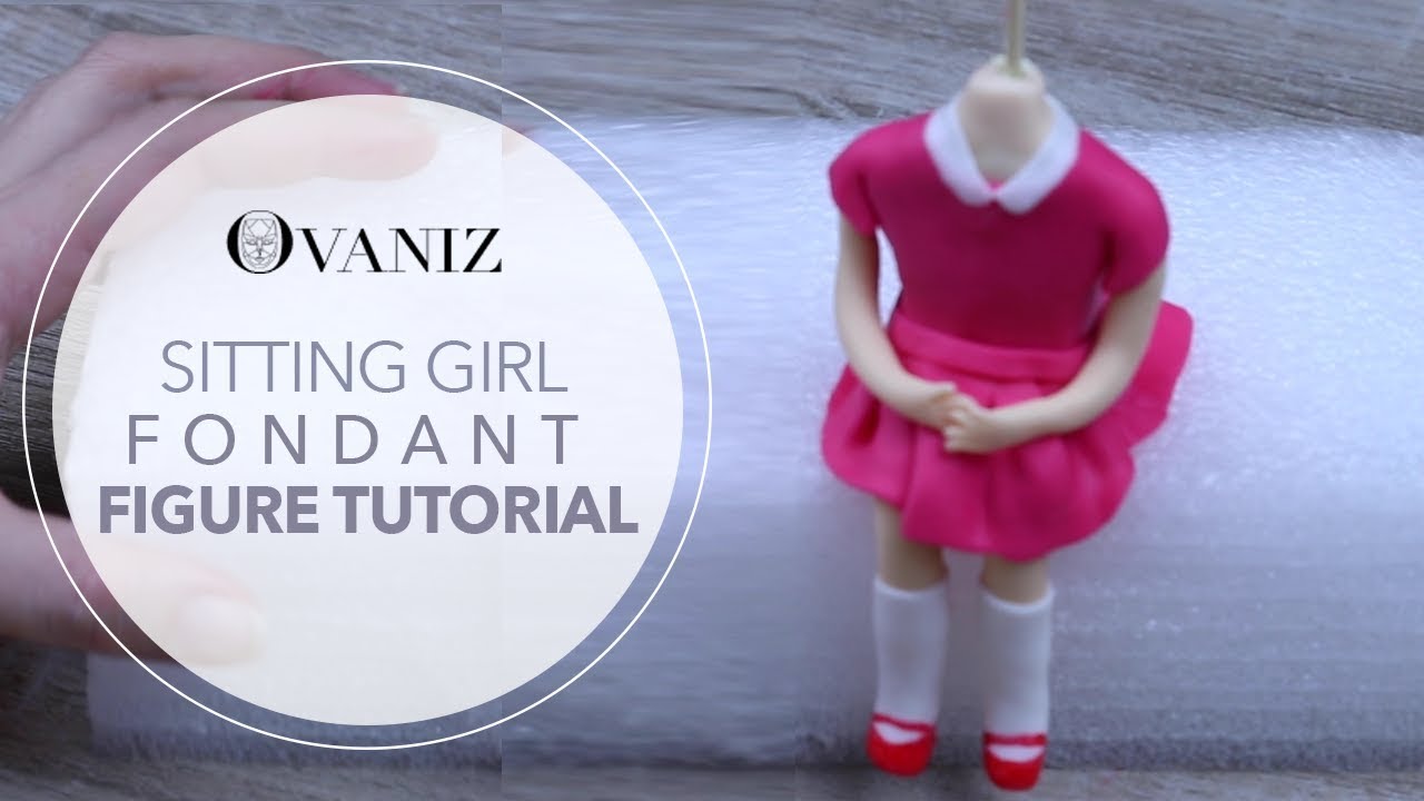 How to make a fondant girl sitting | Sugar figures |  How to make a fondant figure sitting |