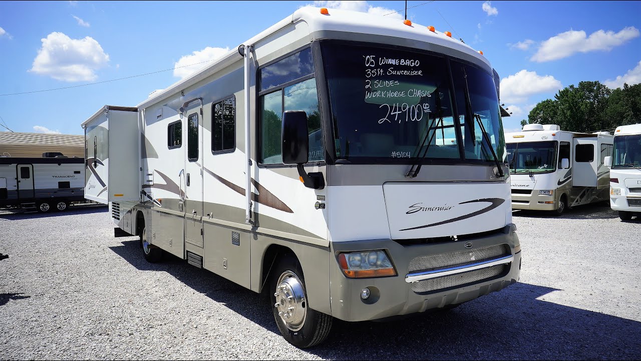 SOLD!2005 Itasca Suncruiser 35U by Winnebago Class A , 2 Slides, Fiberglass Roof, Workhorse, $24,900