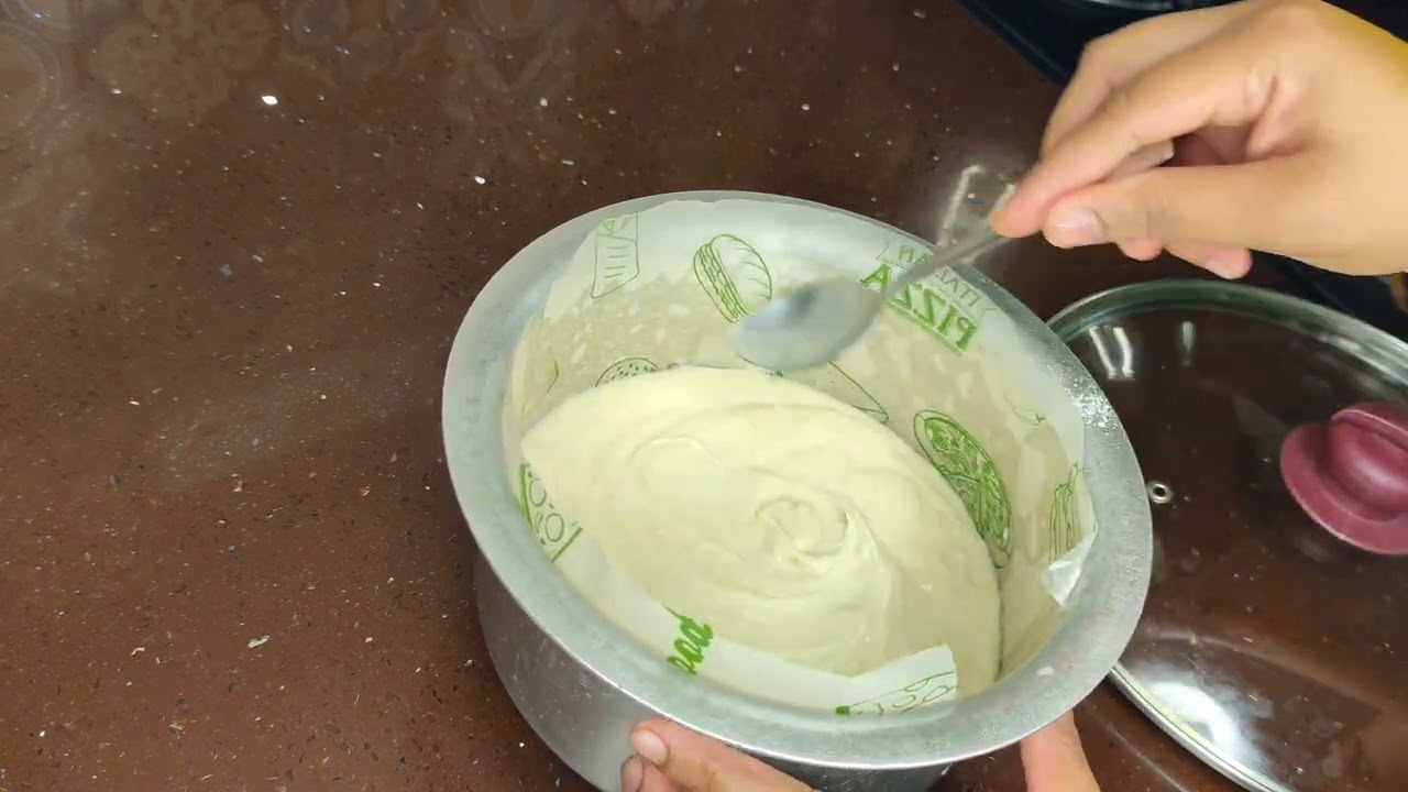 No egg no oven no measuring cup Vanilla Cake at home@samhithasaviruchi #samhitha #egglesscake #cake 