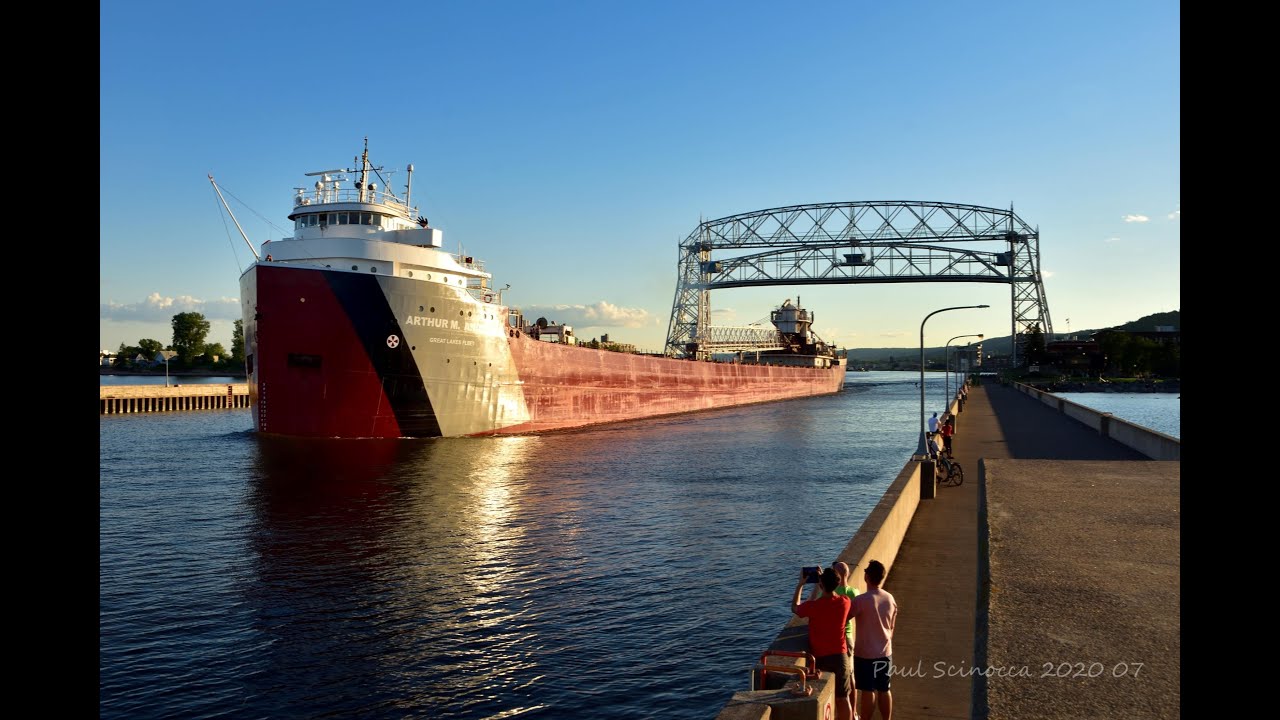 Playing with the crowd, the Crew of the Arthur M Anderson Departing Duluth 072820