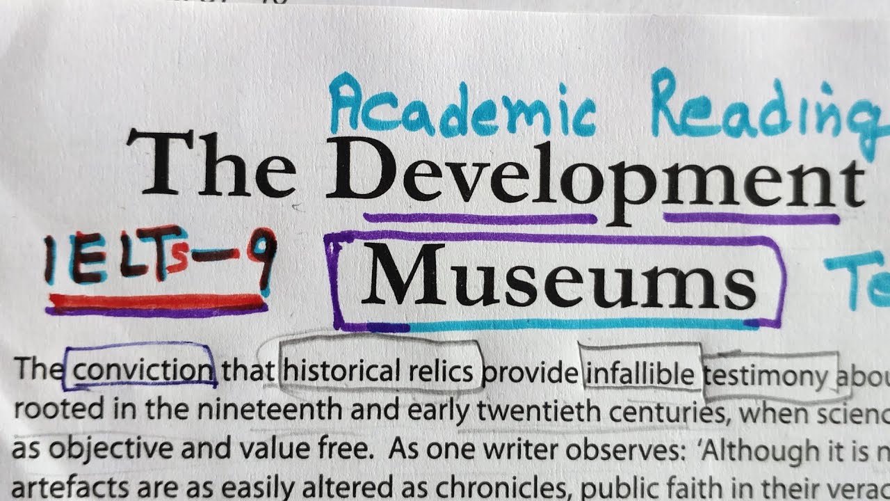 The Development of Museums Reading answers || IELTS-9 || TEST -4