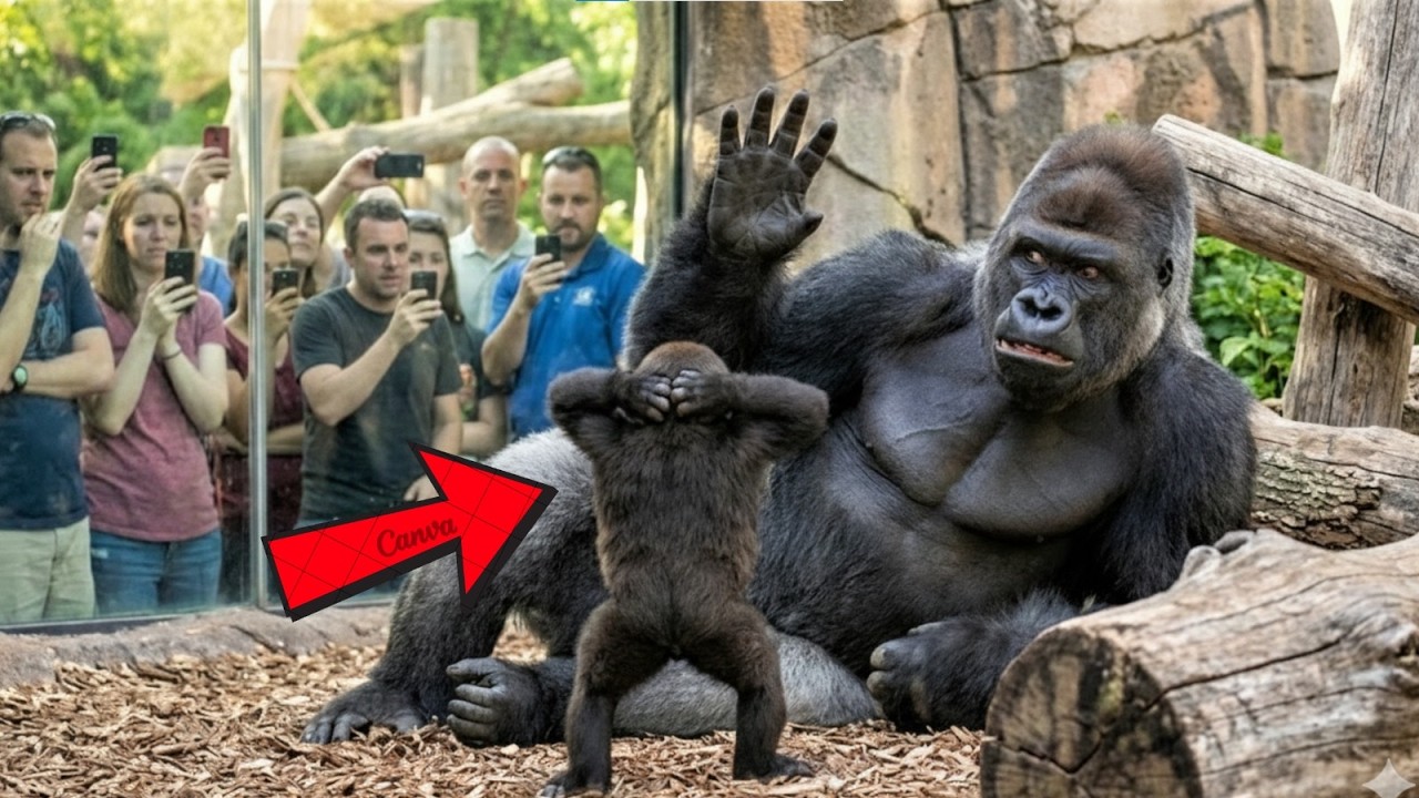 Baby Gorilla Disrespects Dad in Front of Crowd… Instantly Regrets It