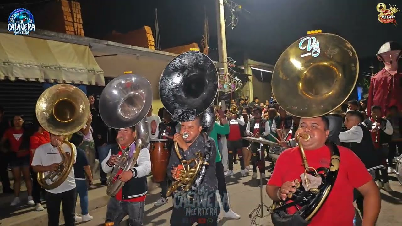 Banda Reyna de México en la Calenda de luces Trinidad de Viguera Oaxaca 2024