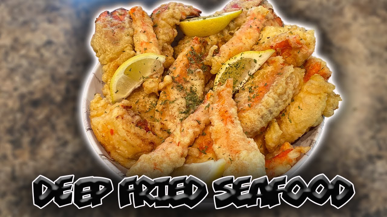 HOW TO MAKE TEMPURA FRIED KING CRAB & FRIED LOBSTER TAILS| no chef dj|  shrimp tempura