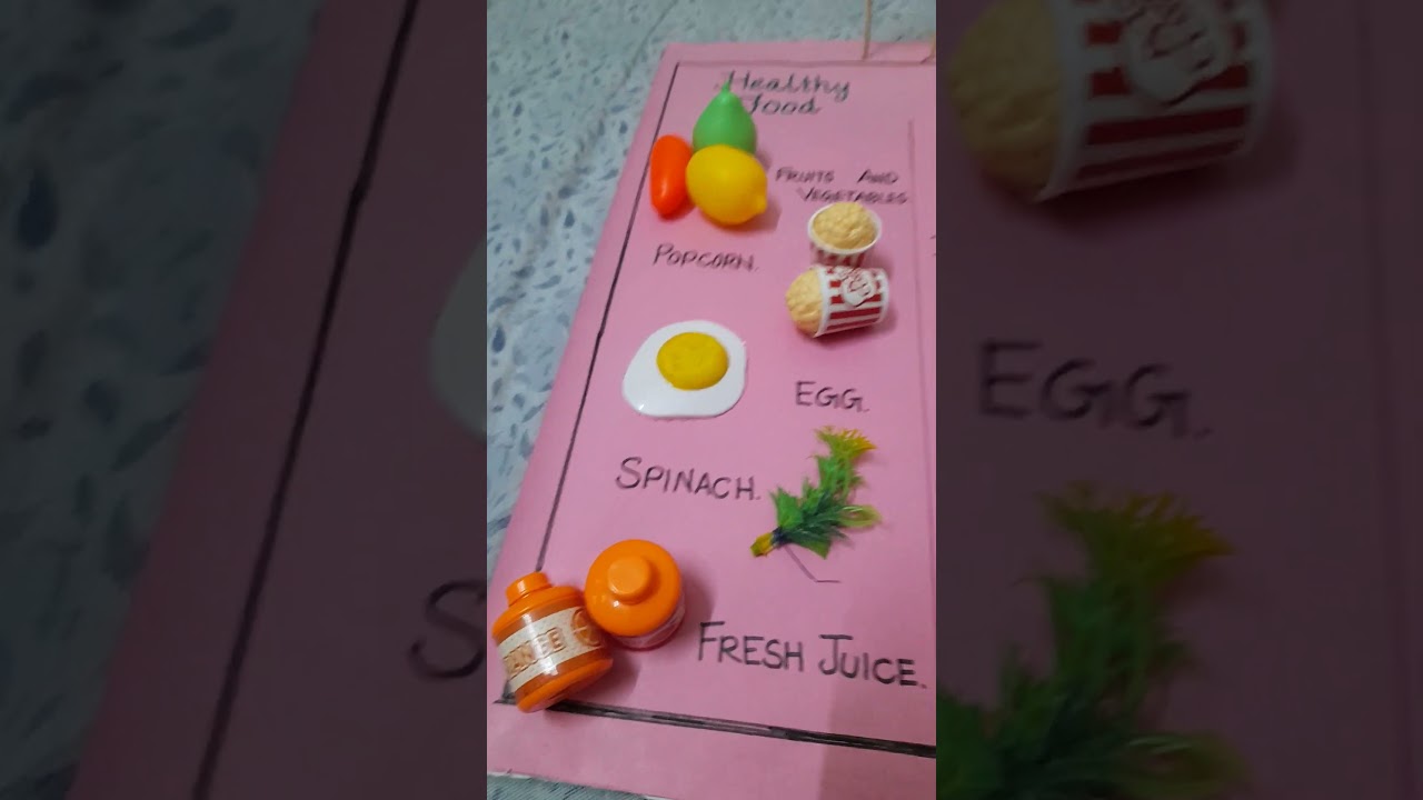 LKG school science project/ Healthy food and unhealthy food model #scienceproject #schoolproject