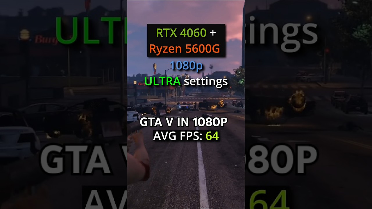 GTA V | 1080p LOW vs ULTRA &ndash; RTX 4060 + 5600G FPS Test! #gta5 #rtx4060