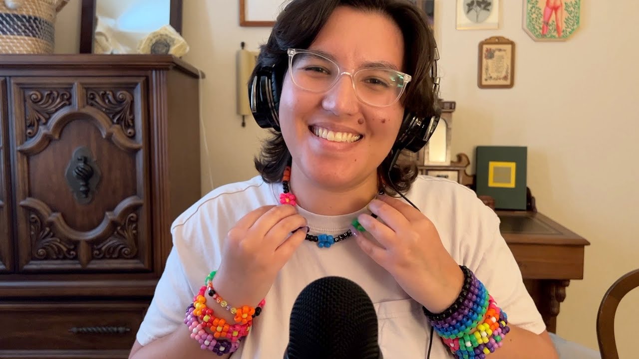 ASMR Kandi Jewelry Tapping (whisper)