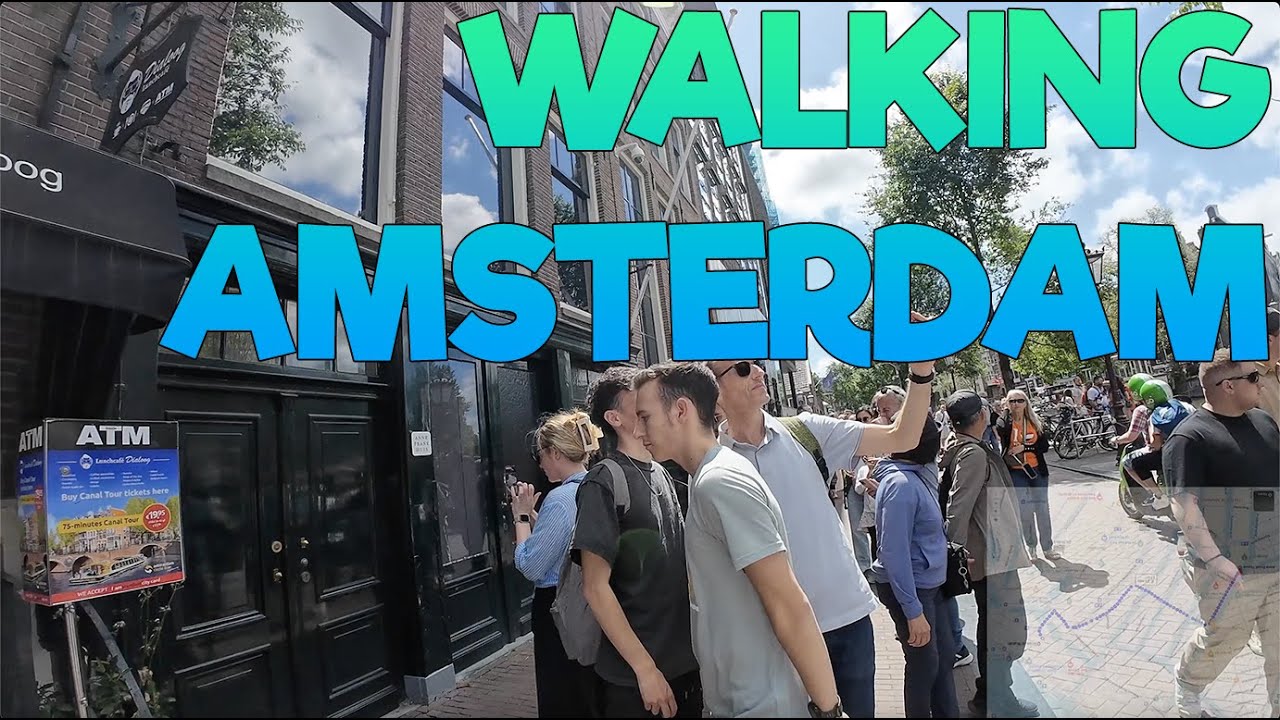 4K Walking in Amsterdam, Netherlands - Central Station to Anne Frank House