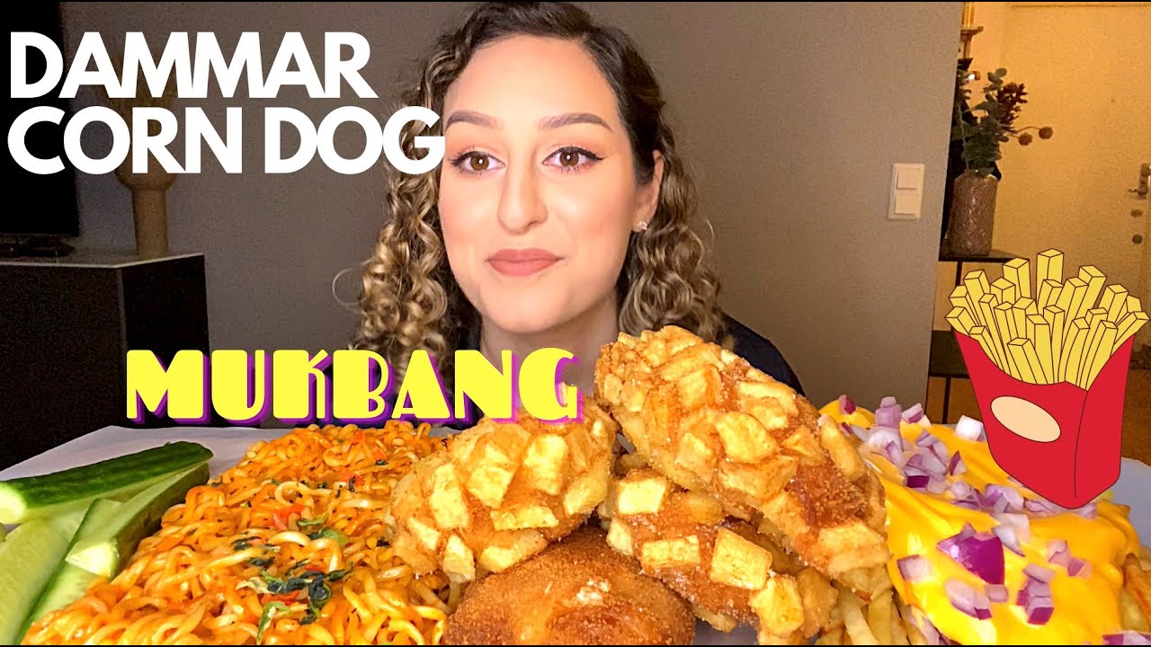 STARKA NUDLAR, MOZZARELLA CORN DOGS OCH CHEESE FRIES MUKBANG