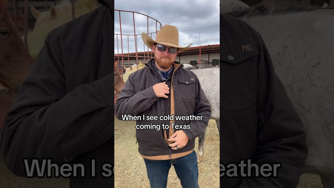 When cold weather hits Texas. #cold #cowboy #ranching