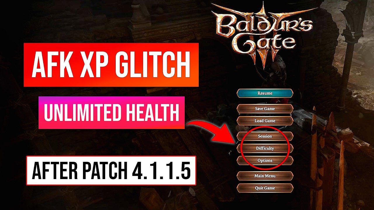 Baldur&rsquo;s Gate 3 XP Glitch | AFK XP Exploit Patch 4.1.1.5 | Unlimited Healing | Level Up Fast!