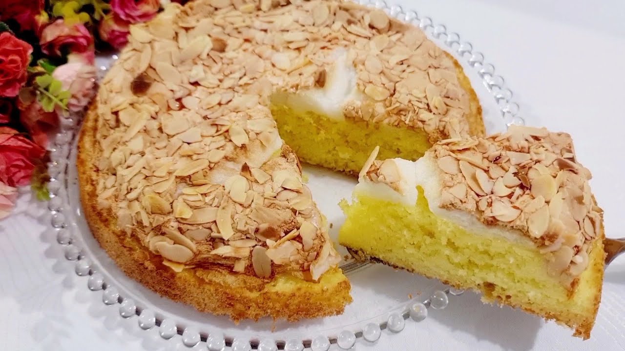 Лимонный торт безе! Мягкий и вкусный..