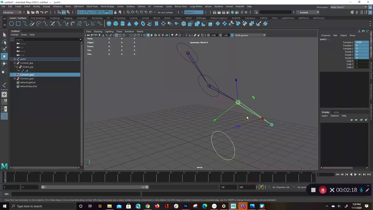 Aligning controls to joints