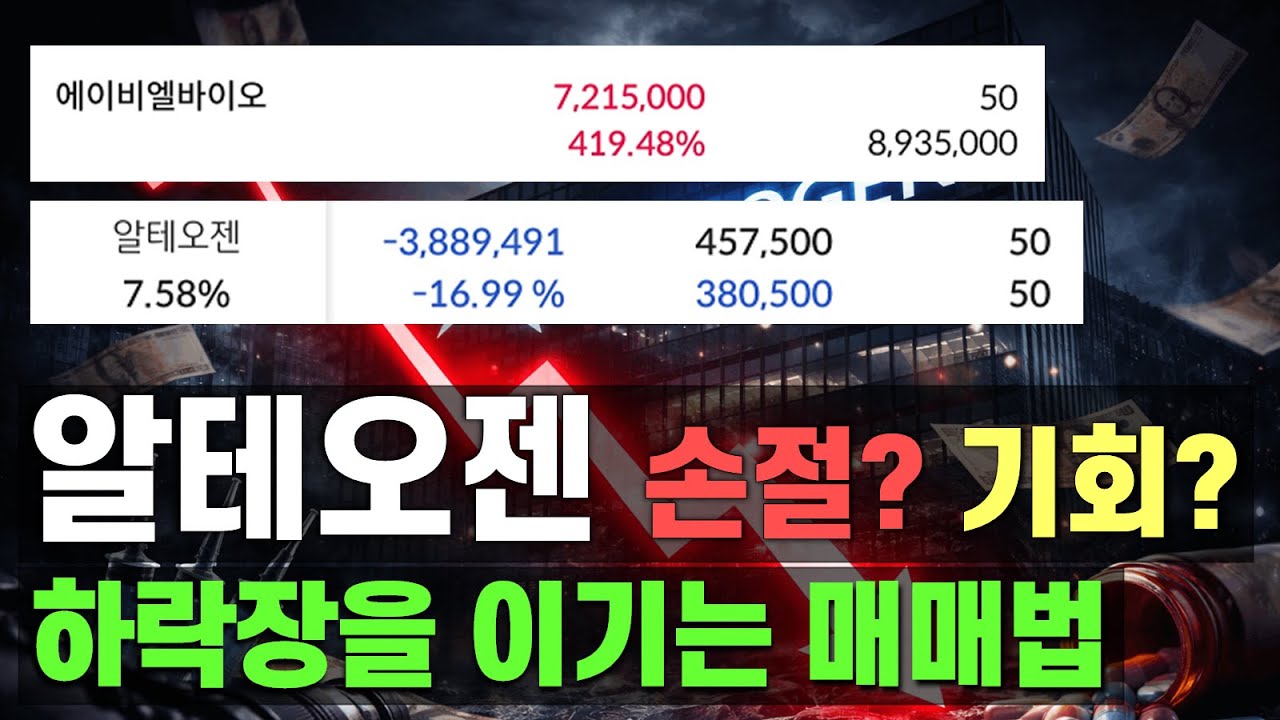 알테오젠 폭락, 손절? 기회? 하락장을 이기는 단 하나의 '필살 매매법' 공개