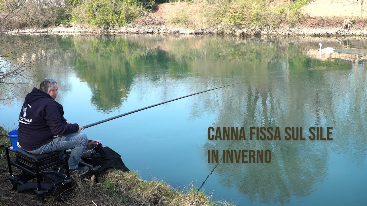 Pesca a passata con la canna fissa sul Sile in inverno