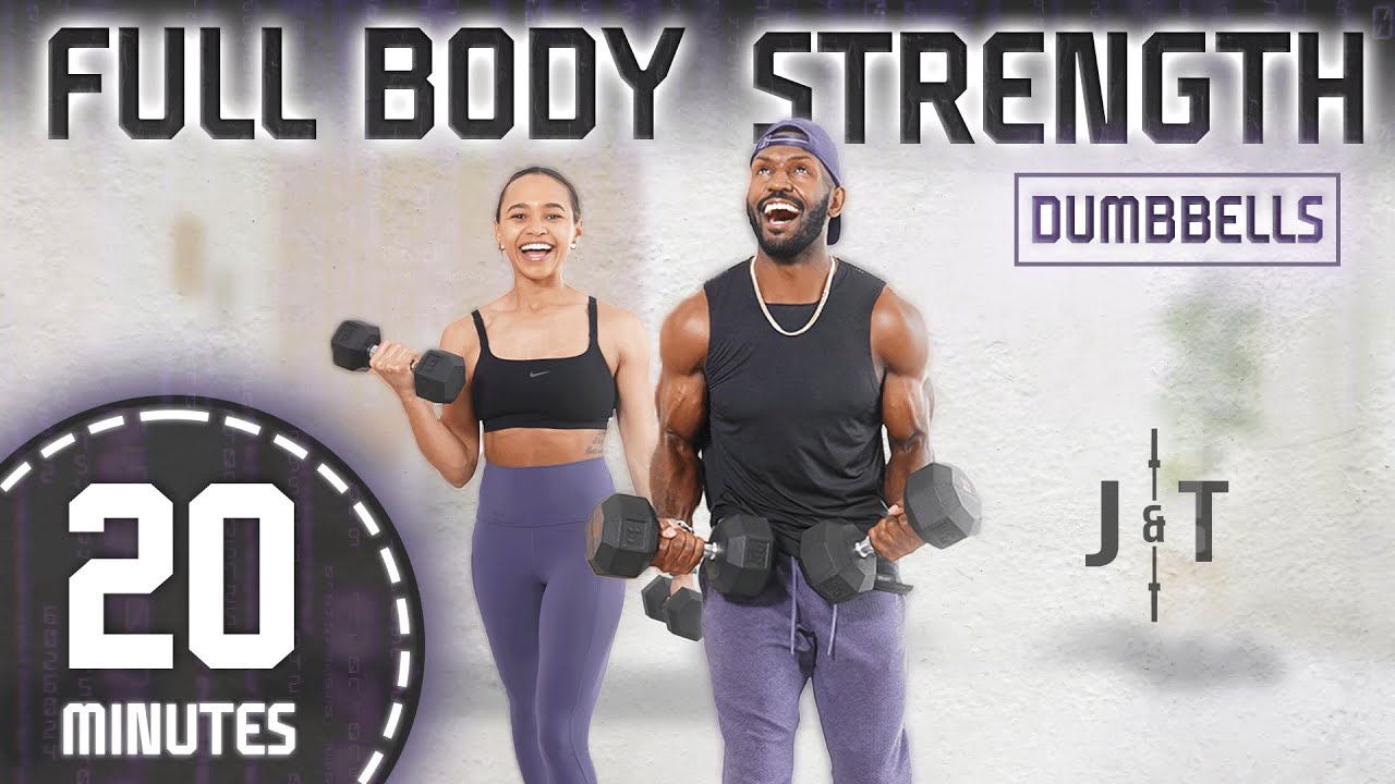 20 Minute Full Body Dumbbell Strength Workout + Cool Down Abs