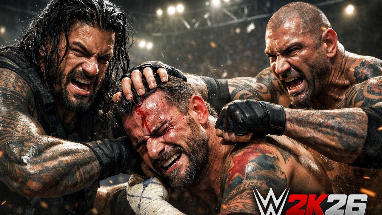 WWE 2K26 - Roman Reigns vs Batista vs CM Punk – Ultimate Triple Threat Battle!