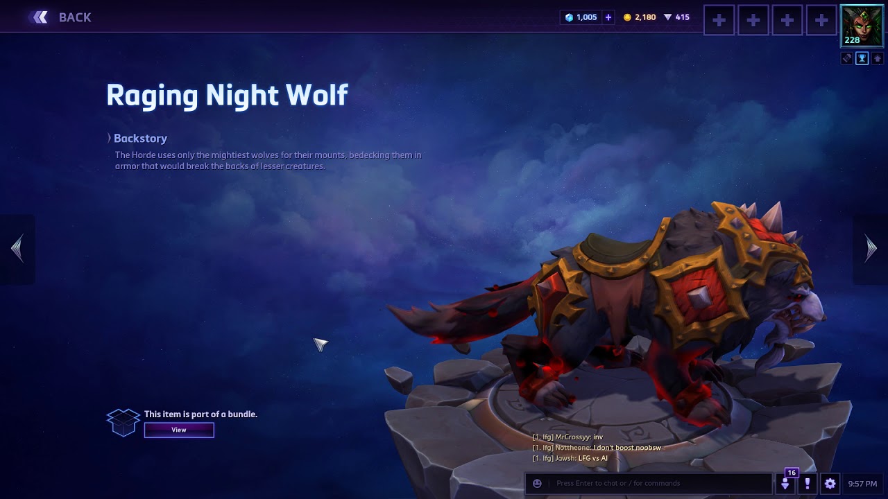 Raging Night Wolf | Heroes of the Storm | New Mount