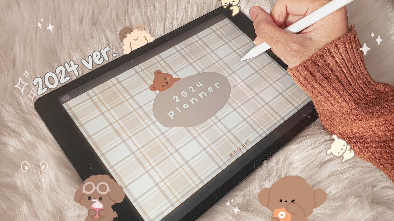 2024 Digital Planner + Hyperlink 🧸🤎 | Free Template (Sunday & Monday Start)