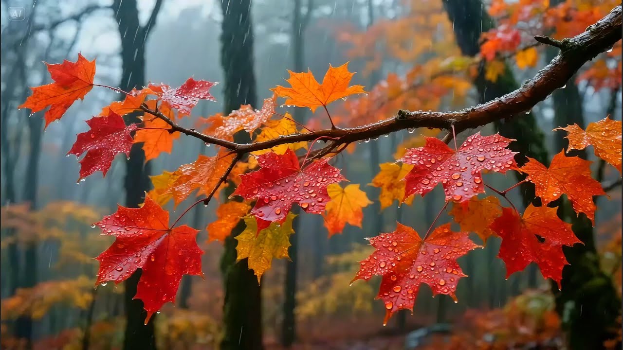 Cozy Autumn Rain in a Quiet Forest 🌲🍂 | Gentle Fall Ambience for Deep Relaxation