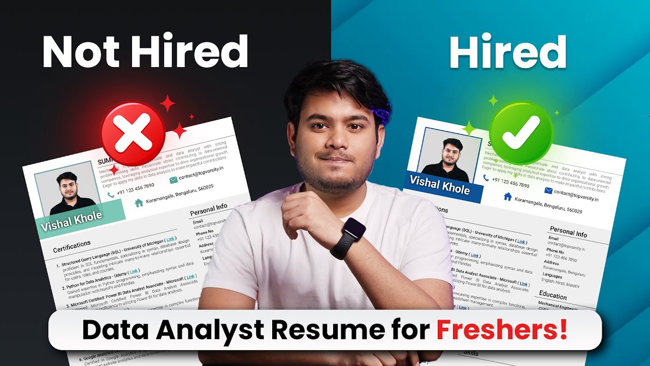 Data Analyst Resume for Freshers 2026 | How to Create Data Analyst Resume for Freshers | Top Varsity