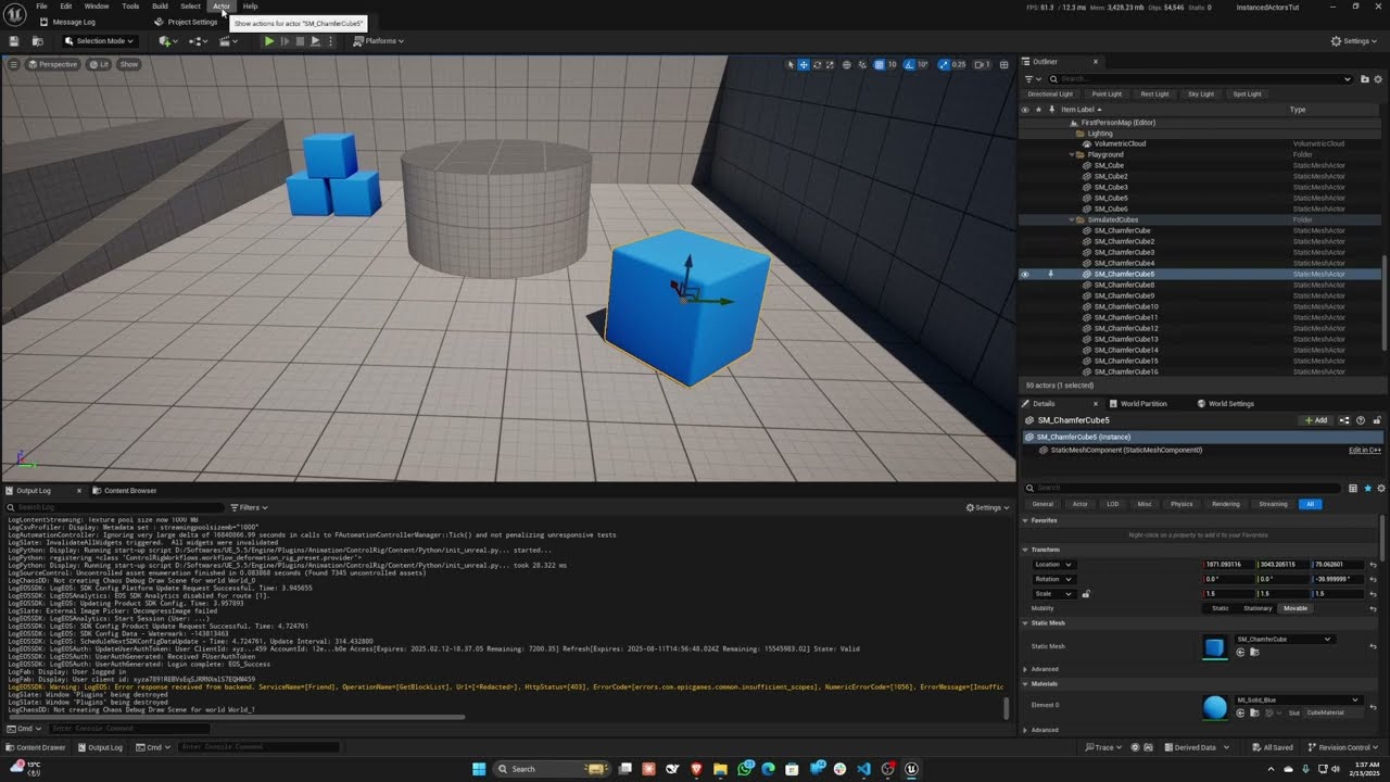 Unreal Engine 5.5 : How to use Instanced Actors Plugin to create Interactable  ISM Actors