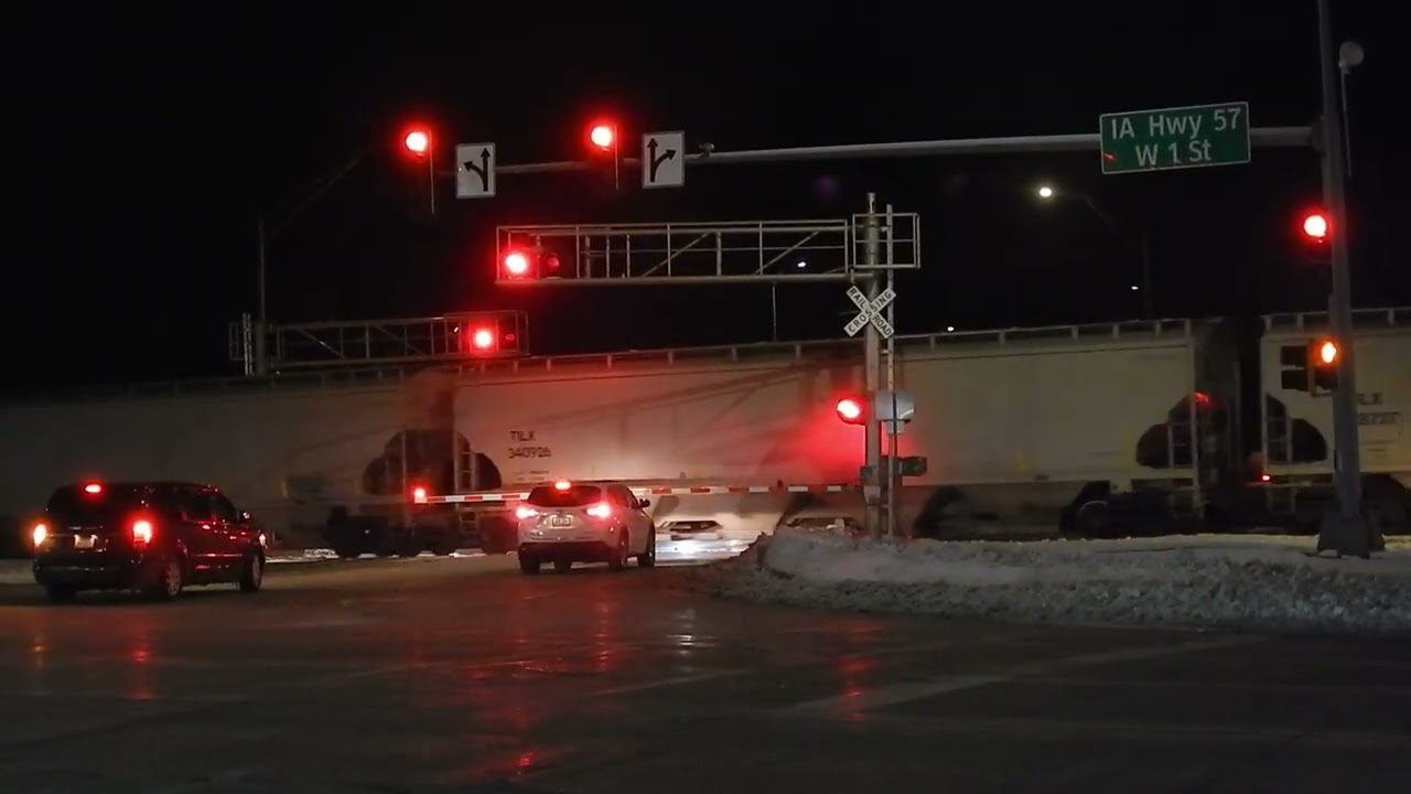 Sunday night CN Grain train passing Cedar Falls