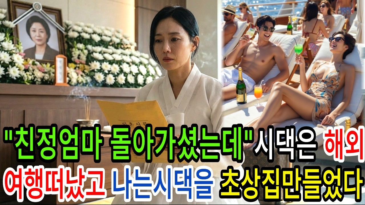 친정엄마 돌아가셨는데 시댁은 해외여행취소할수 없다며 떠나고 나는 상을 치른뒤 시댁을 초상집 만들었다