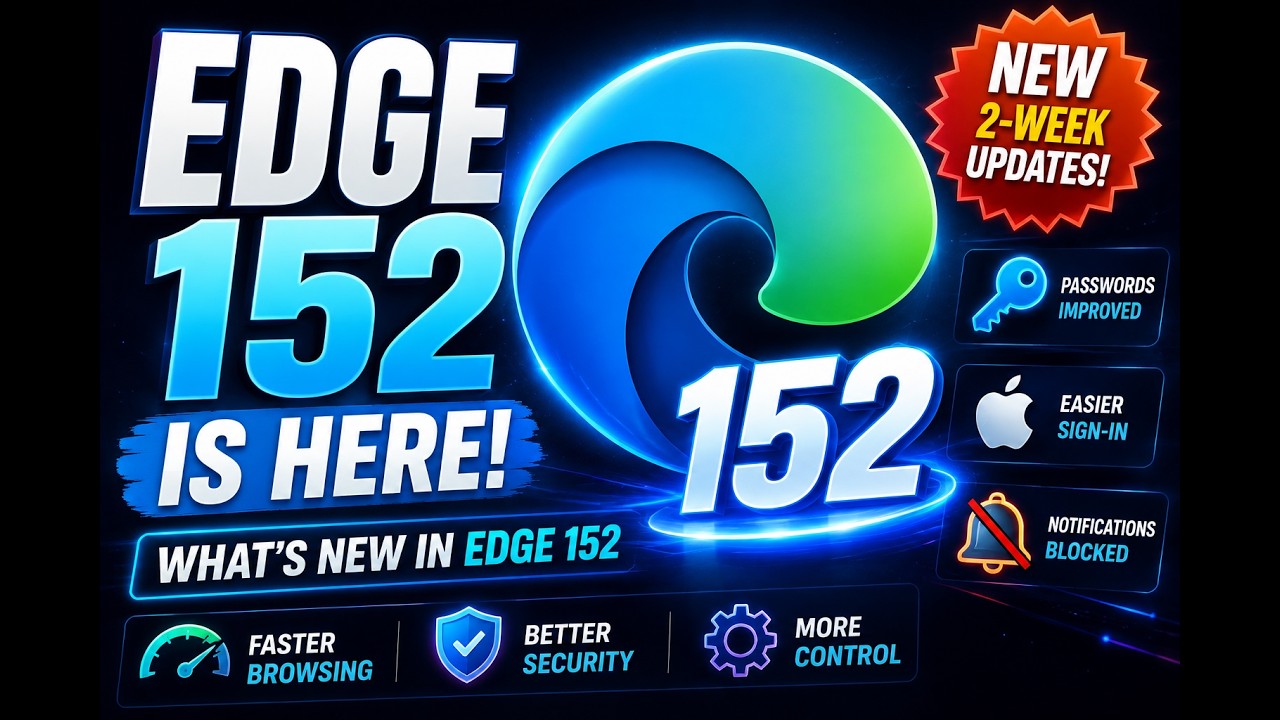 Edge 152 Update: Apple Sign-In, Scam Blocking & the End of Drop