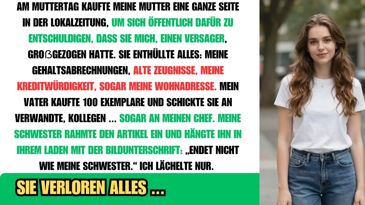 Meine Mom kaufte eine Zeitungsseite, um sich für „meinen Misserfolg“ zu entschuldigen