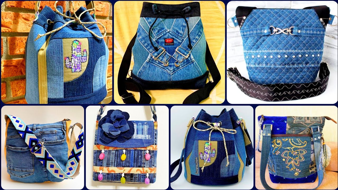 70 +Best Design Denim Handmade Recycled Tote bags#trinding Upcycling ideas 2026
