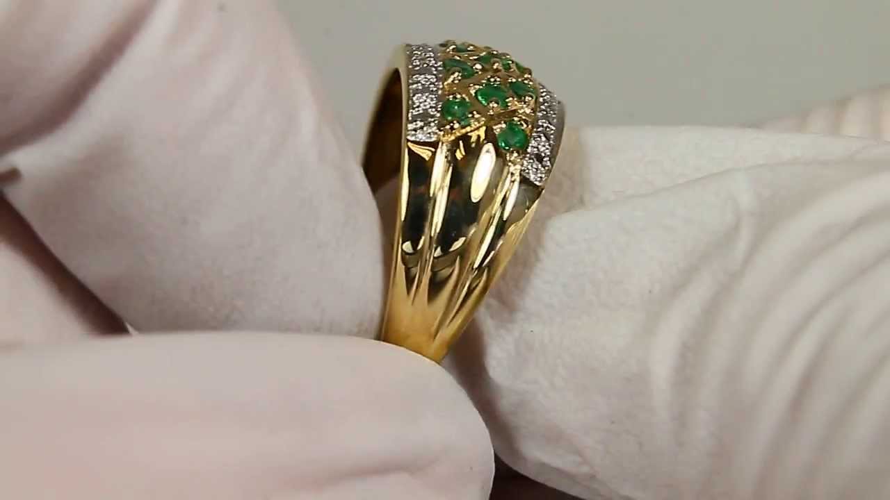 Anillo de oro esmeralda y diamante colombiano