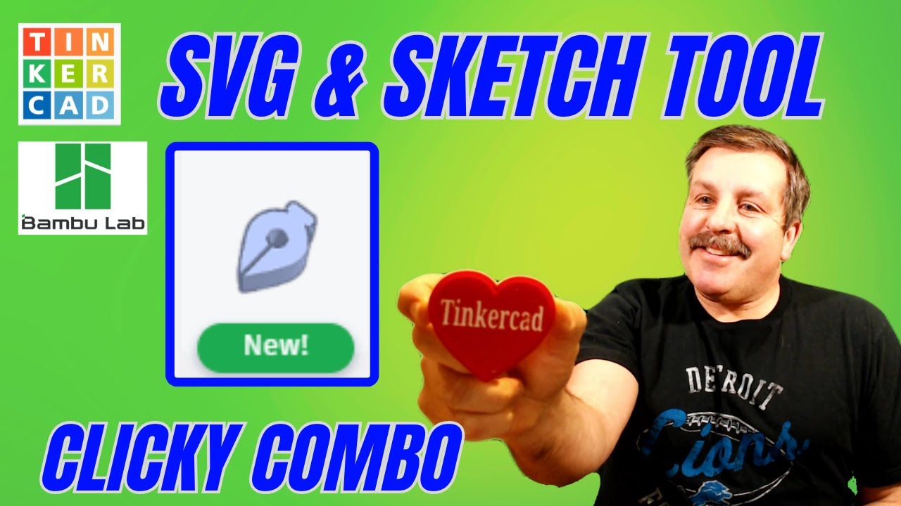 Tinkercad Sketch Tool Trace SVG и фигуры Clicky Heart Fidget Tutorial