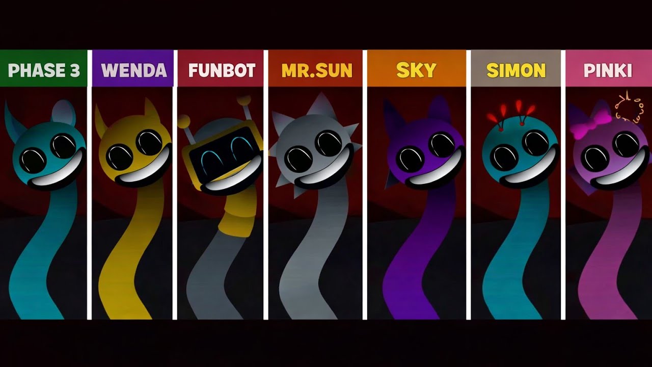 🔥 Sprunki Showdown: Phase 3 Vs Wenda vs Funbot vs Mr. Sun vs Sky vs Simon vs Pinki! Who Wins?