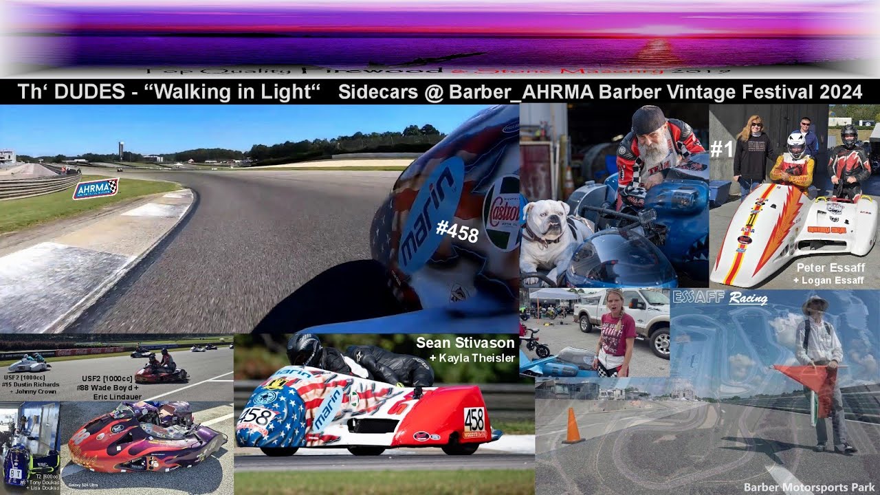 Th' Dudes - Walking in Light : Modern Sidecar Race 1_2024 AHRMA Barber Vintage Festival - 432 Hz