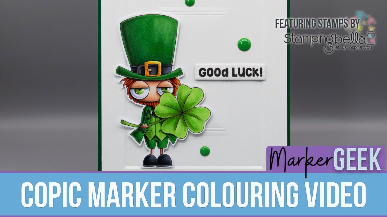 Copic Marker Colouring Stamping Bella Oddball Leprechaun rubber stamp