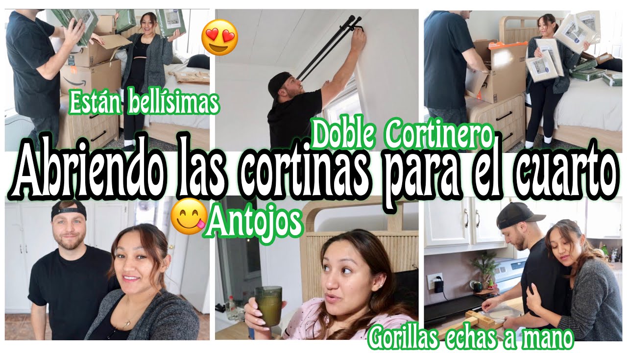 ABRIENDO LAS CORTINAS PARA EL CUARTO😍 MI ESPOSO PUSO LOS CORTINEROS🤩 COCINAMOS EL ALMUERZO JUNTOS🤤