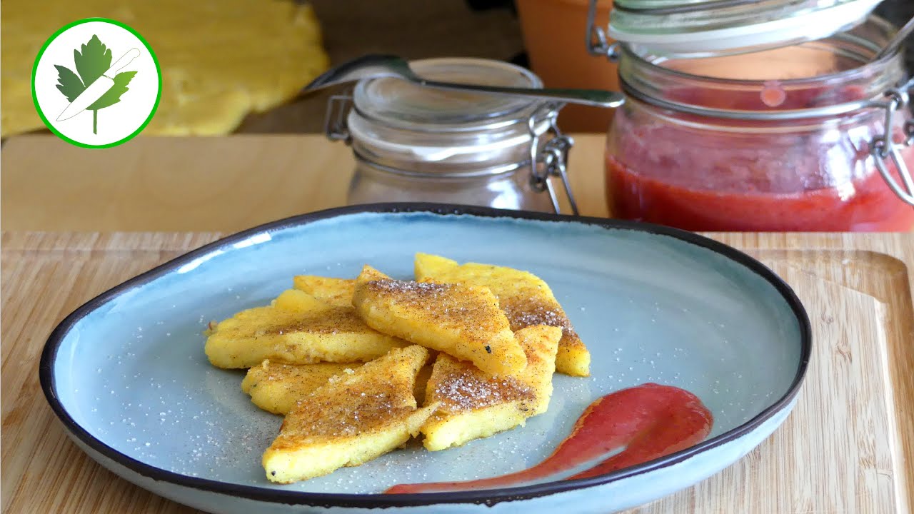 Süße Polentaschnitten mit Zimt & Zucker oder Fruchtsoße? 😋