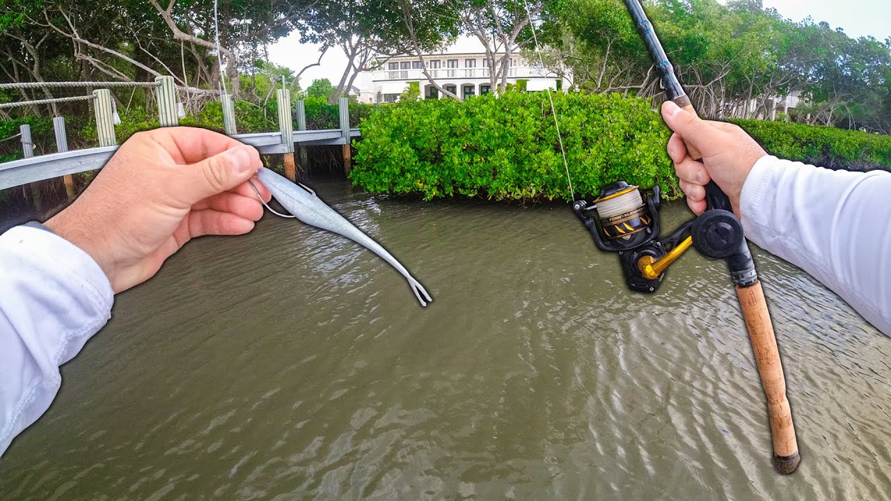 Fishing New Chrome Jerk Shad on my Gheenoe in Florida Backwaters!!