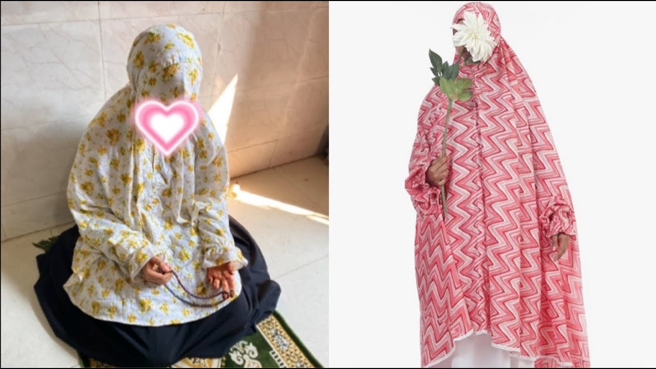 How To Make Namaz Hijab At Home/ Namaz Scarf with sleeves stitching/Namaz makhna cutting  stitching
