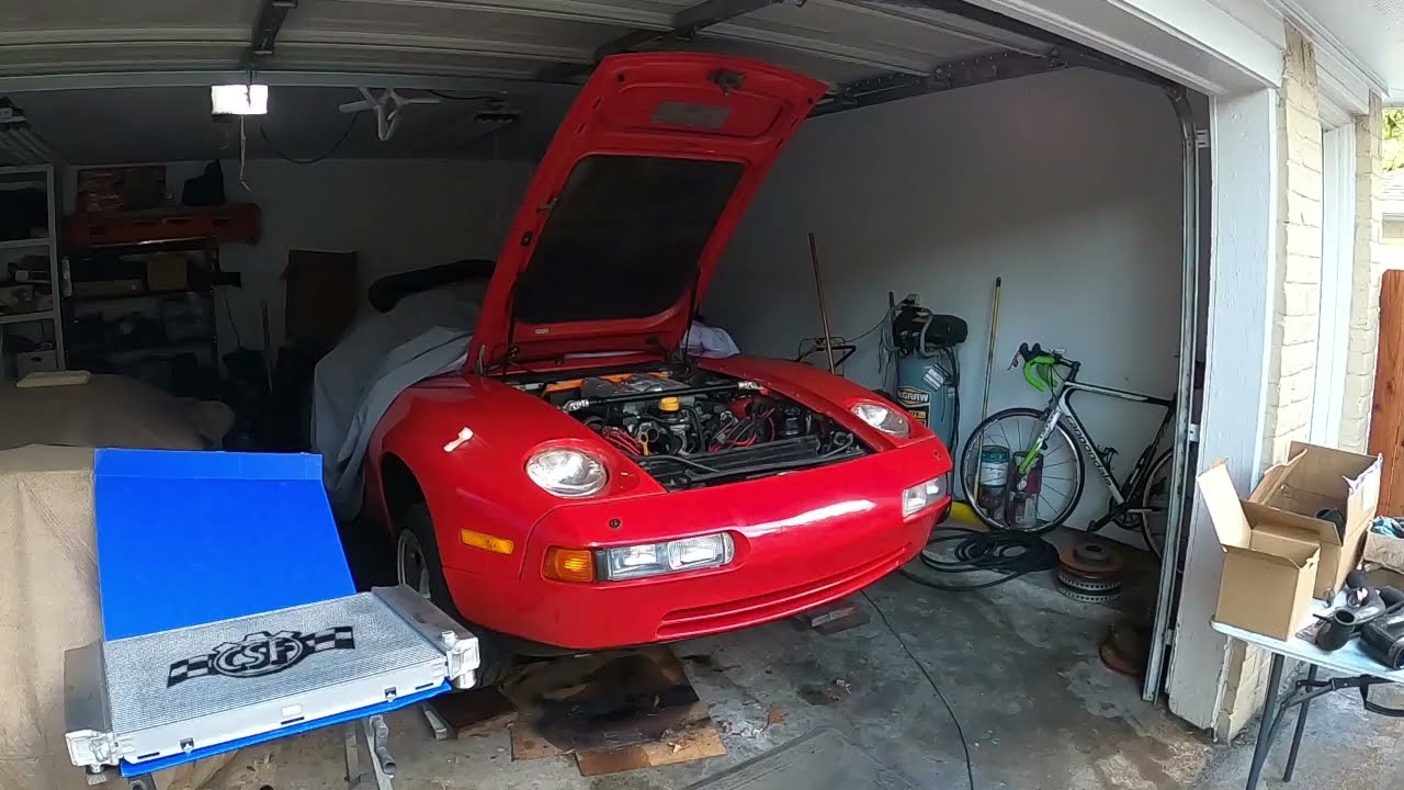 Porsche 928 - CSF Radiator Install (Oil in Water from Failed OEM Radiator) & Flushing Procedure