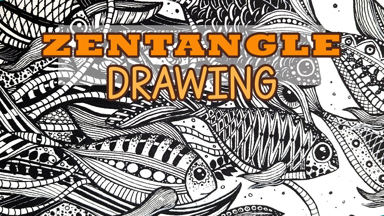 Relaxing Zentangle Drawing | Zendoodle Fishes | Tangle art | Mandala Patterns #drawing #zentangle